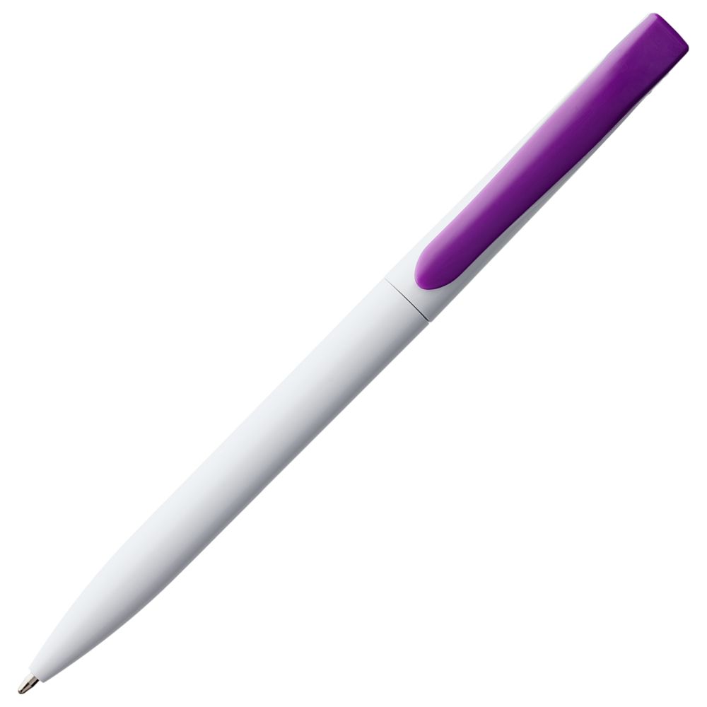 Ручка шариковая Pin, белая с фиолетовым / Миниатюра WWW (1000)