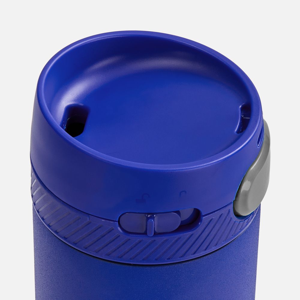 Термостакан X1 с цветной кнопкой, синий с серым / Миниатюра WWW (1000)