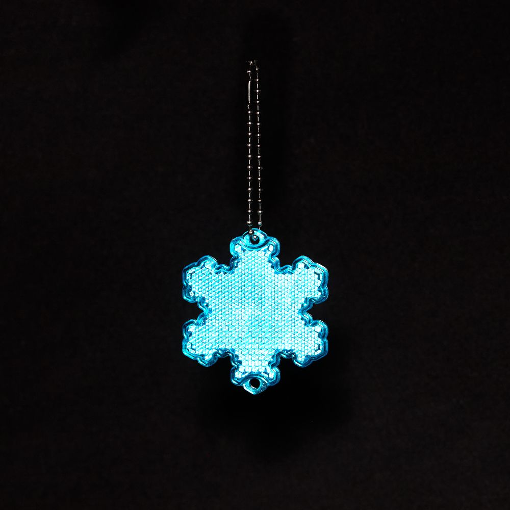 Пешеходный светоотражатель с цепочкой «Снежинка», синий / Миниатюра WWW (1000)