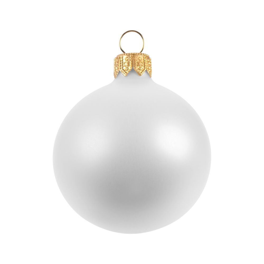 Елочный шар Gala Matt в коробке, 6 см, белый / Миниатюра WWW (1000)