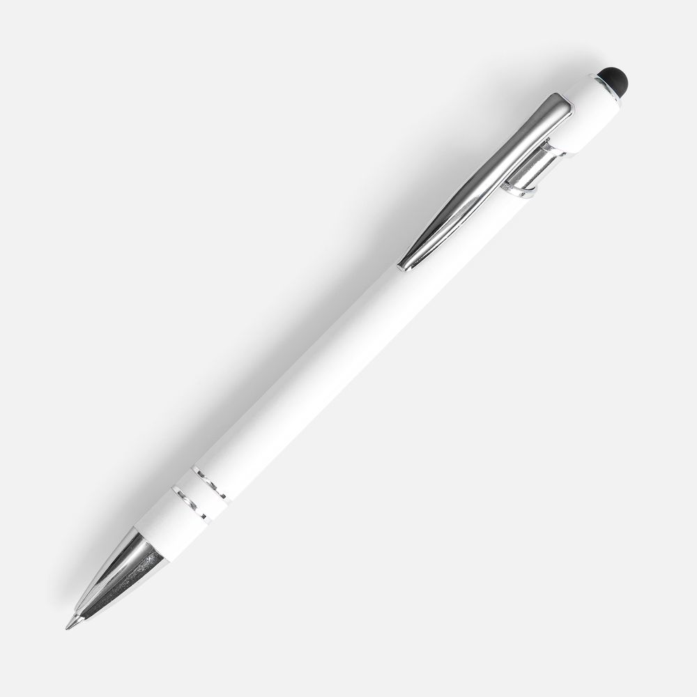 Ручка шариковая Pointer Soft Touch со стилусом, белая / Миниатюра WWW (1000)