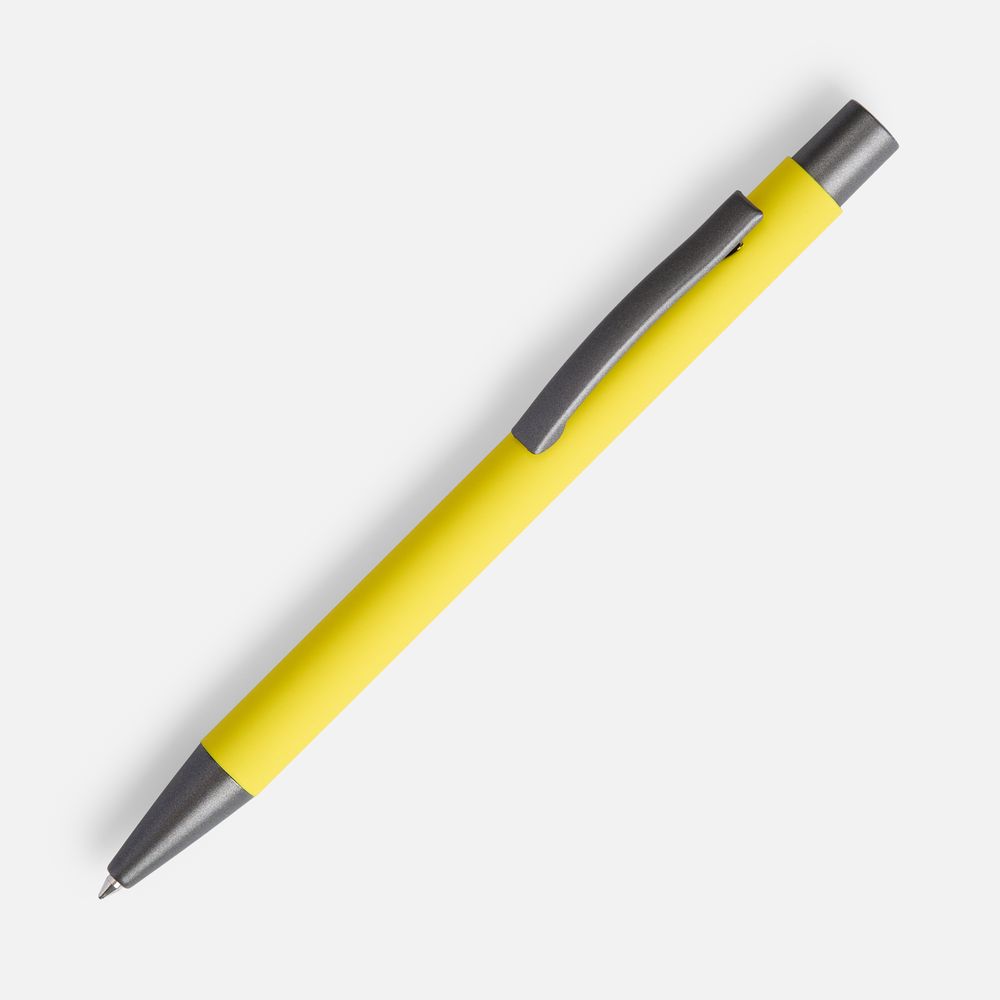 Ручка шариковая Atento Soft Touch, желтая / Миниатюра WWW (1000)