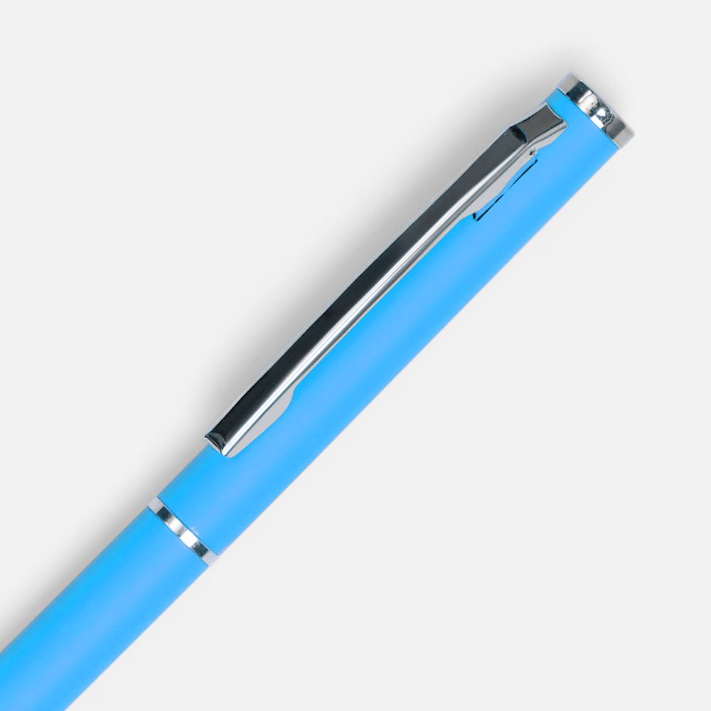 Ручка шариковая Hotel Chrome, ver.2, матовая голубая / Миниатюра WWW (1000)