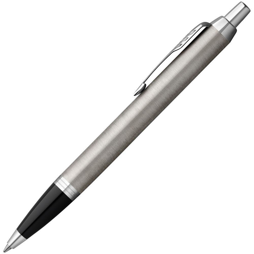 Ручка шариковая Parker IM Essential Stainless Steel CT, серебристая с черным / Миниатюра WWW (1000)