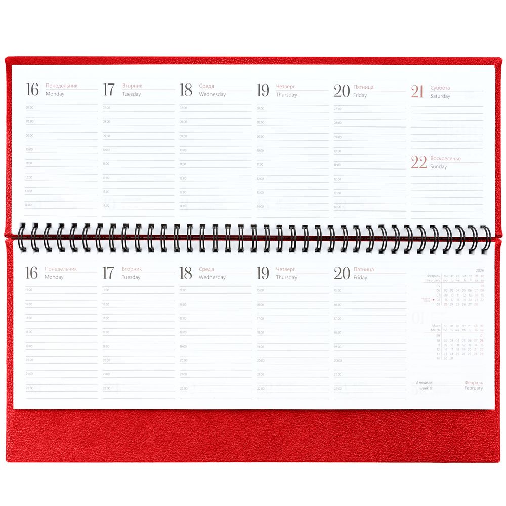 Планинг Sagrin, датированный, красный / Миниатюра WWW (1000)