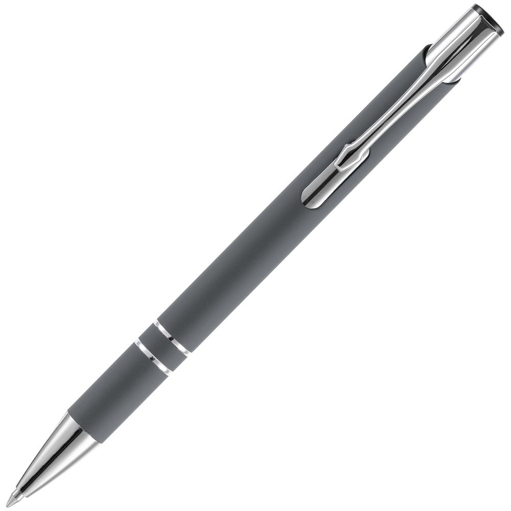 Ручка шариковая Keskus Soft Touch, серая / Миниатюра WWW (1000)