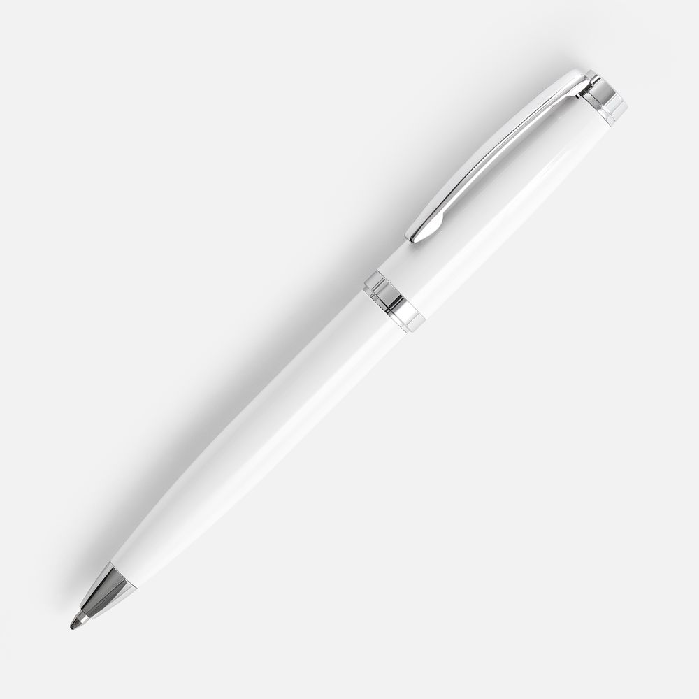Ручка шариковая Letra Chrome, глянцевая, белая / Миниатюра WWW (1000)