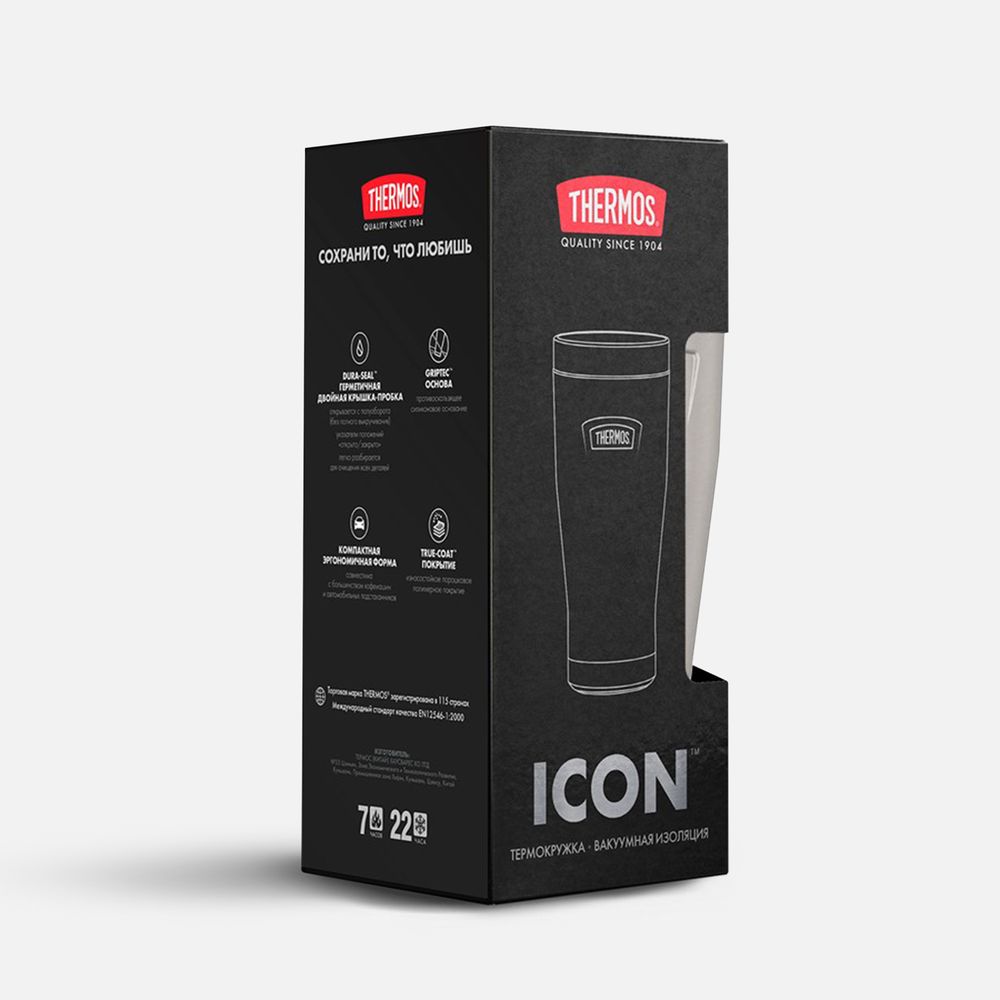 Термокружка Icon 470, серебристая (стальная) / Миниатюра WWW (1000)