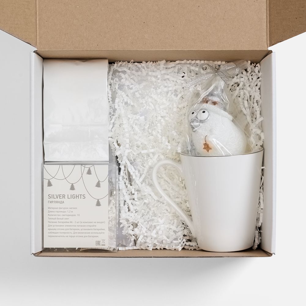 Набор «Планы на счастье», белый с серебристым / Миниатюра WWW (1000)