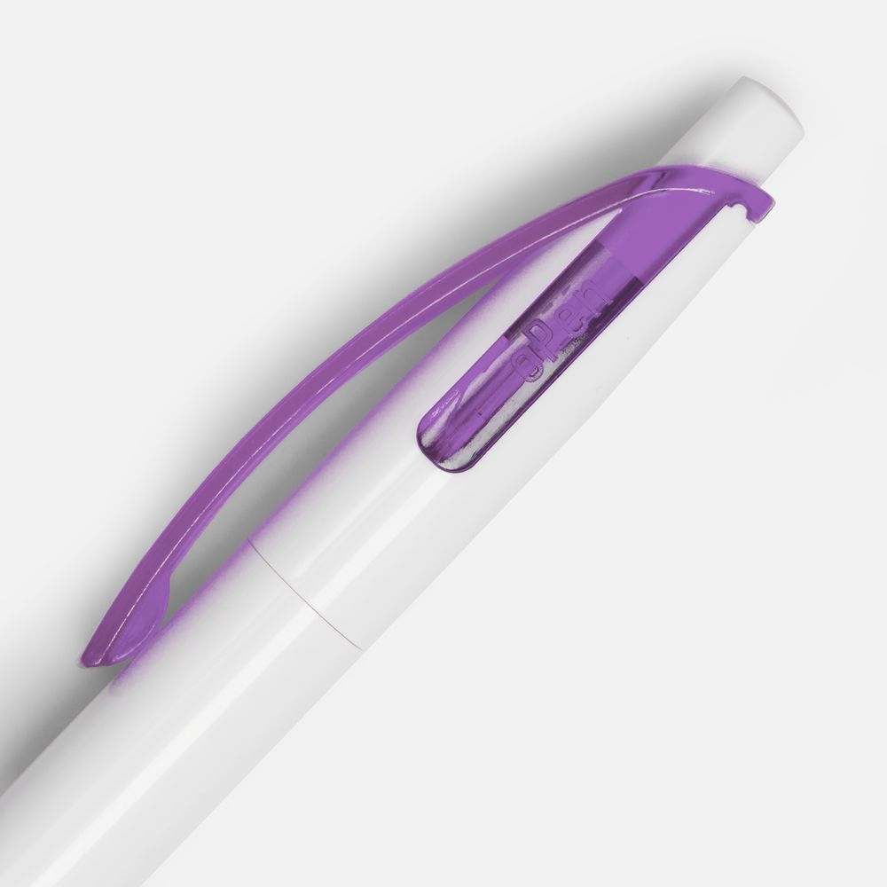 Ручка шариковая Bento, белая с фиолетовым / Миниатюра WWW (1000)