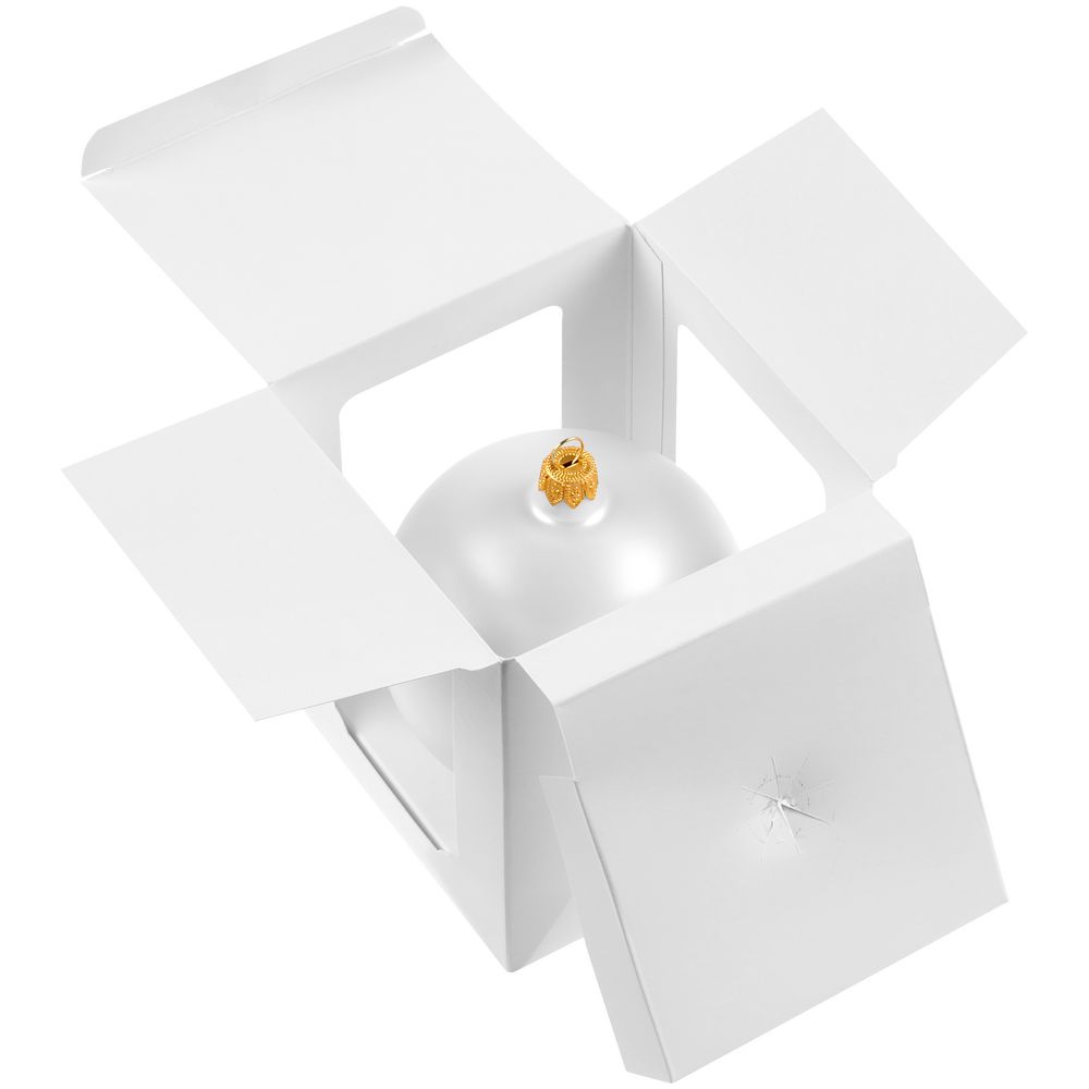 Елочный шар Gala Matt в коробке, 6 см, белый / Миниатюра WWW (1000)