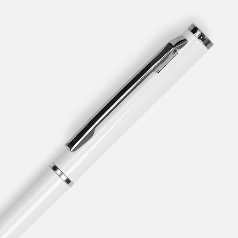 Ручка шариковая Hotel Chrome, ver.2, глянцевая белая / Миниатюра WWW (1000)