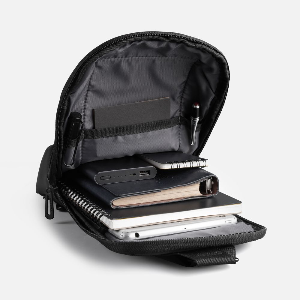 Рюкзак на одно плечо Solnex, черный / Миниатюра WWW (1000)