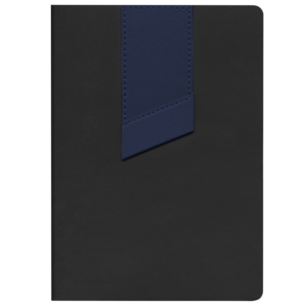 Ежедневник Bookmark, недатированный, черный с синим / Миниатюра WWW (1000)