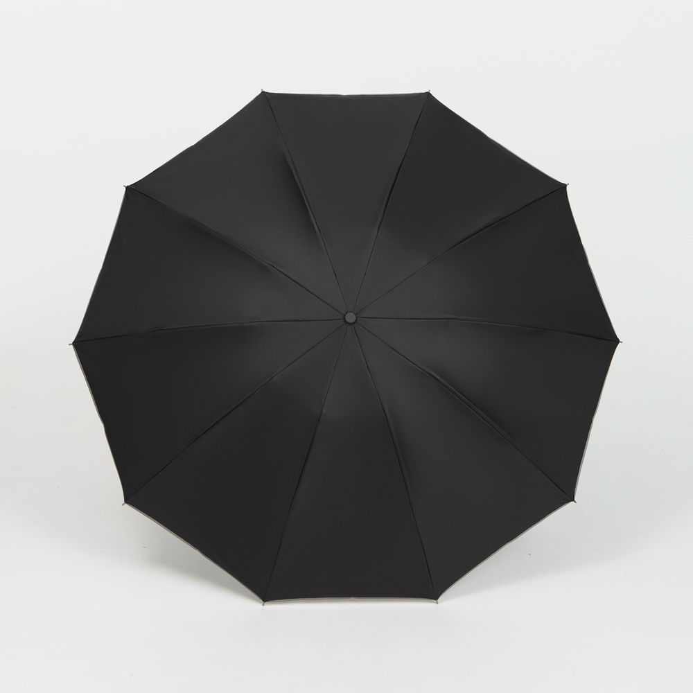 Зонт обратного сложения с ручкой-карабином Foldberry, черный / Миниатюра WWW (1000)
