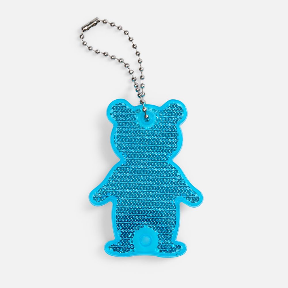 Пешеходный светоотражатель с цепочкой «Мишка», синий / Миниатюра WWW (1000)