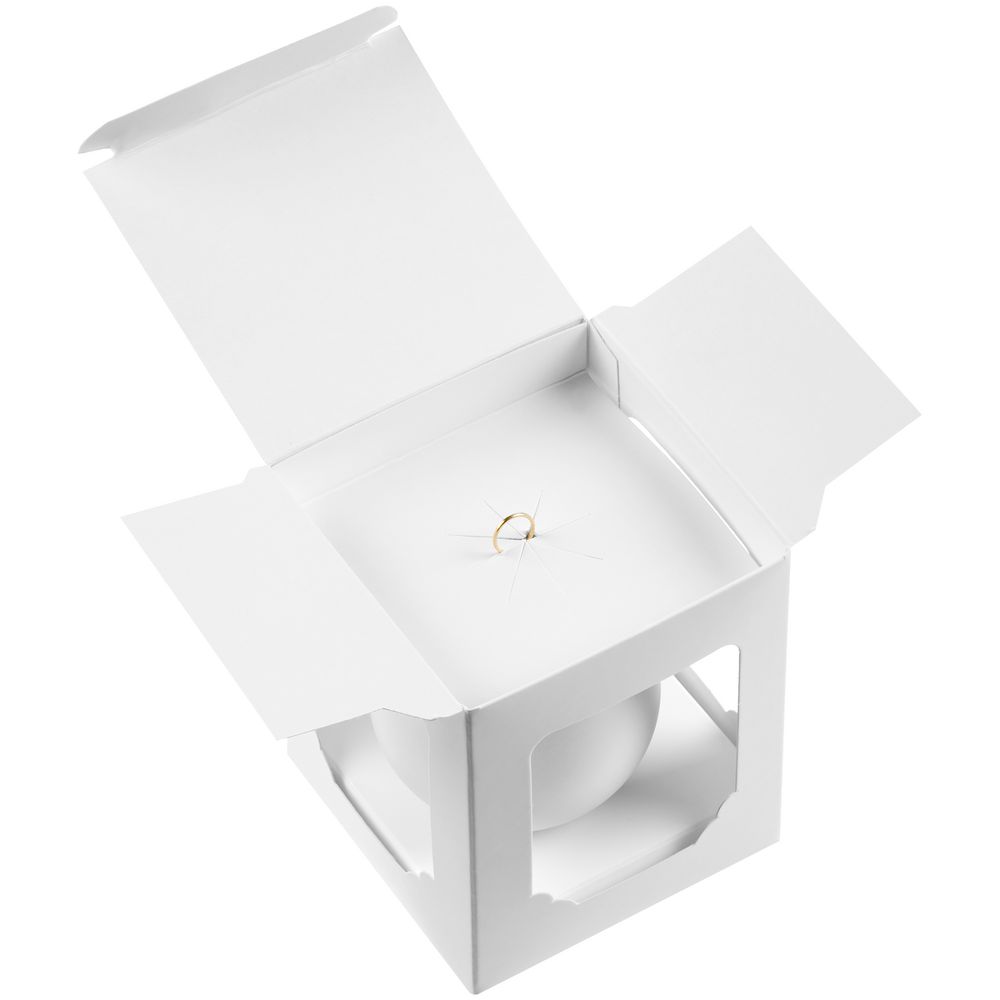 Елочный шар Gala Matt в коробке, 6 см, белый / Миниатюра WWW (1000)