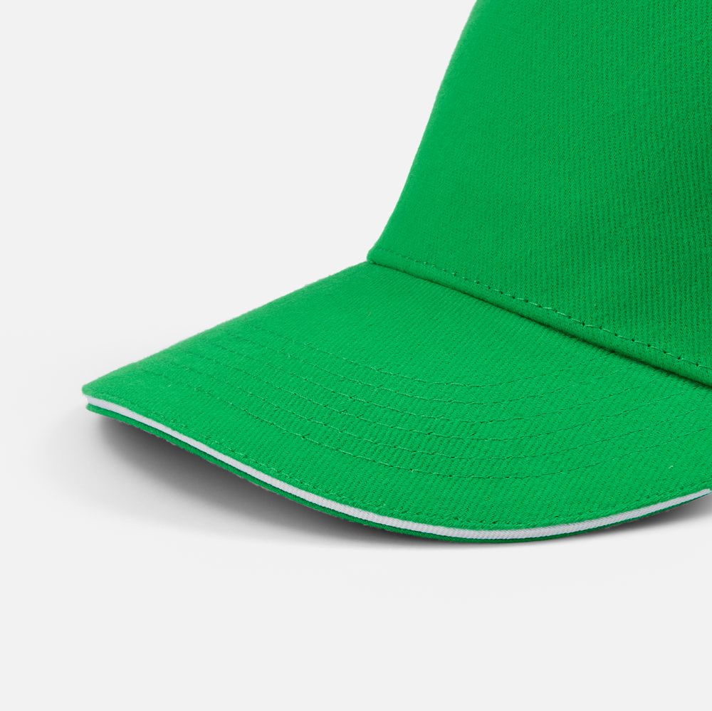 Бейсболка Classic 2.0, ярко-зеленая с белым кантом / Миниатюра WWW (1000)