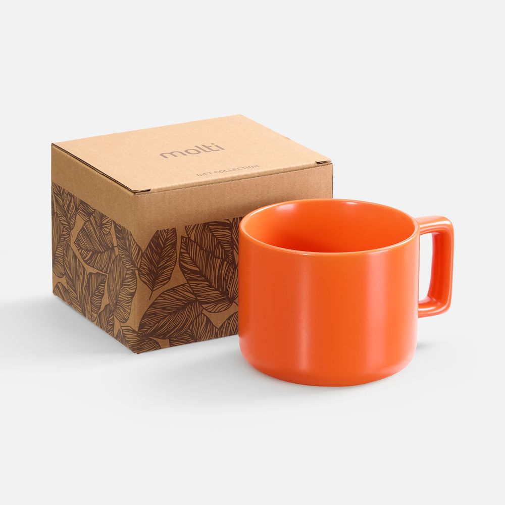 Чашка Jumbo в коробке матовая, оранжевая / Миниатюра WWW (1000)