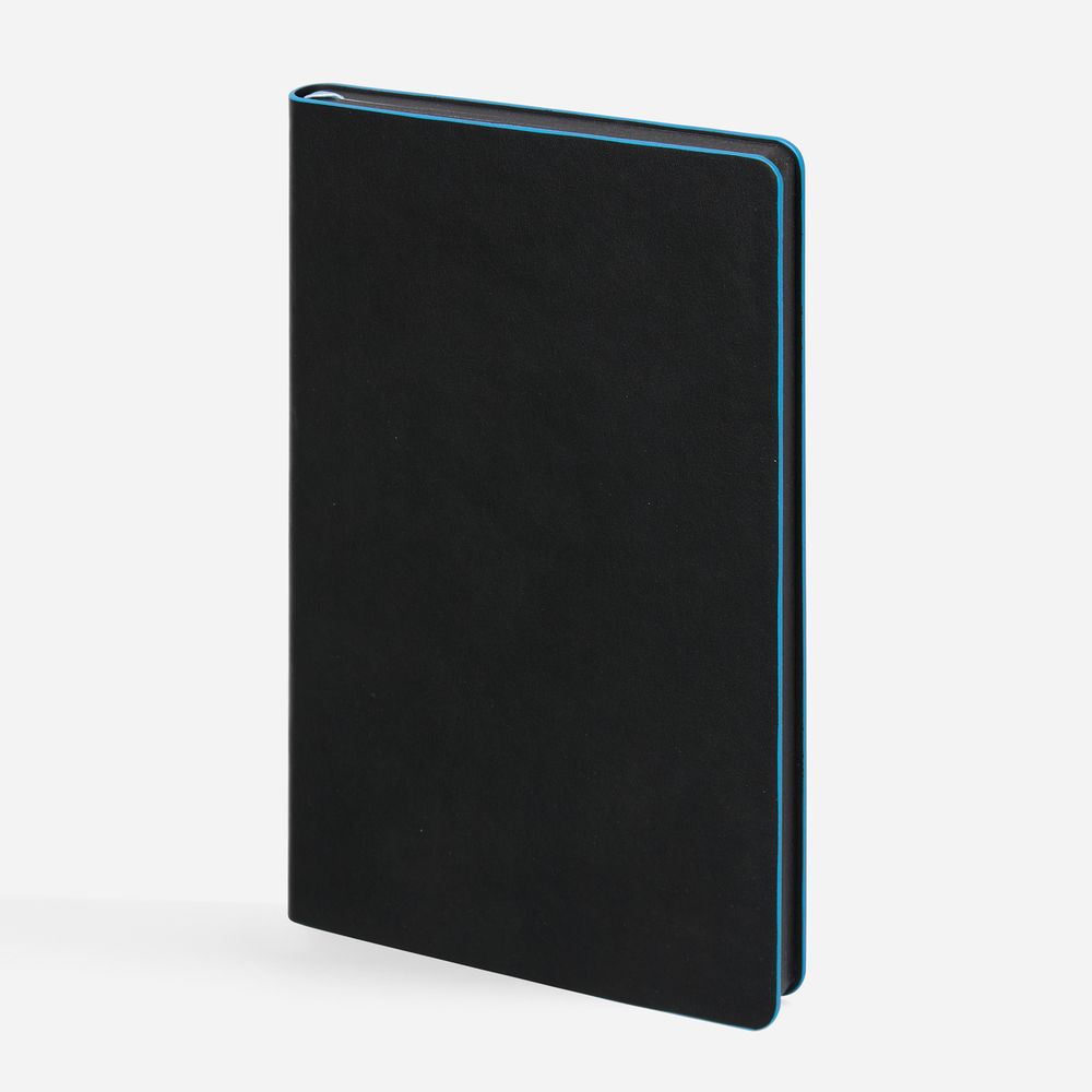 Ежедневник Trait, недатированный, черный с голубым / Миниатюра WWW (1000)
