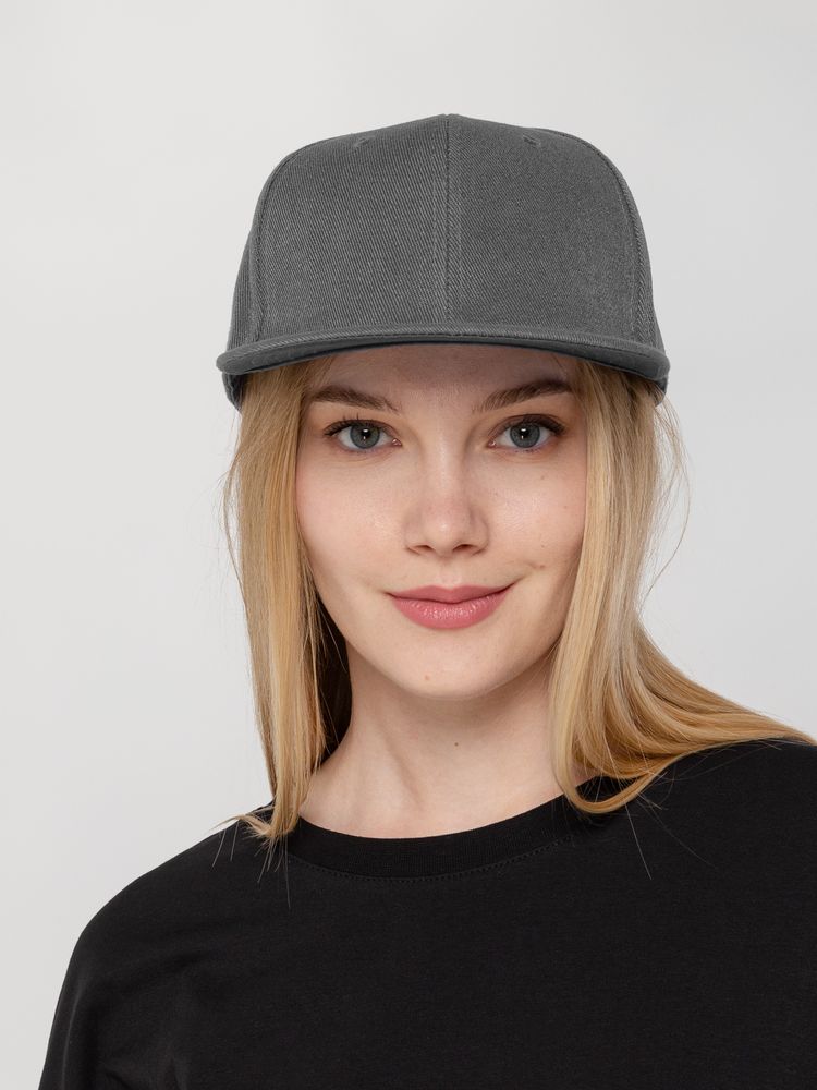 Бейсболка Snapback с прямым козырьком, серая / Миниатюра WWW (1000)