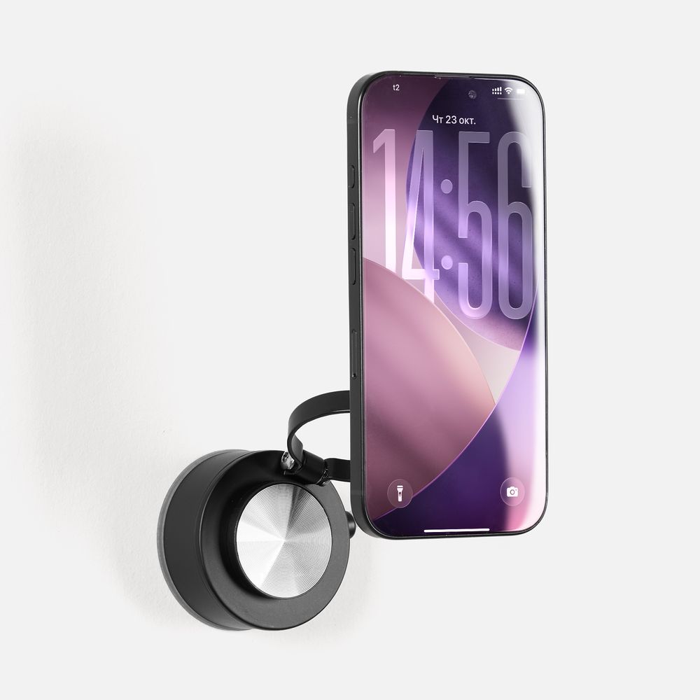 Вакуумная магнитная подставка airFix, черная с серым / Миниатюра WWW (1000)