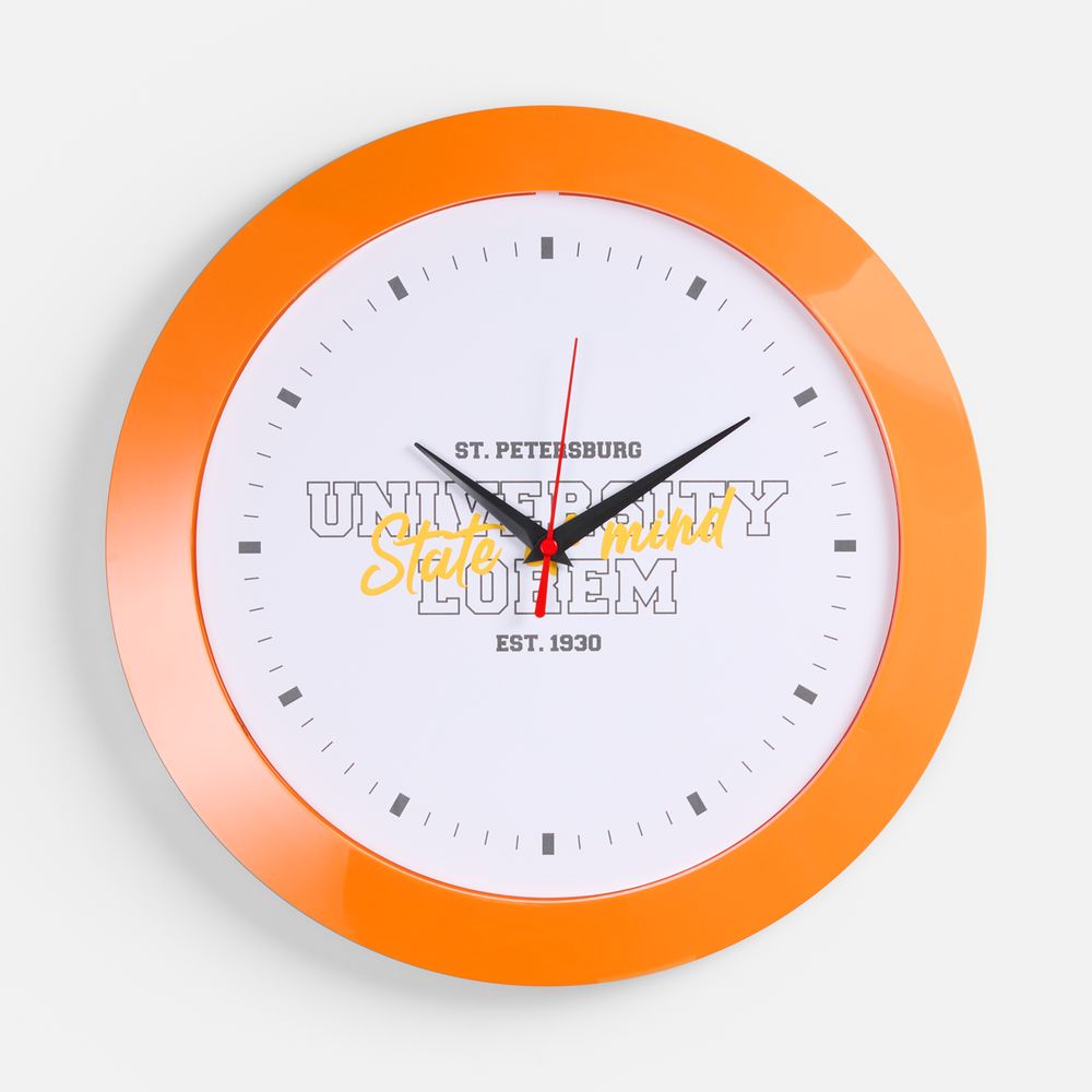 Часы настенные Vivid Large, оранжевые / Миниатюра WWW (1000)