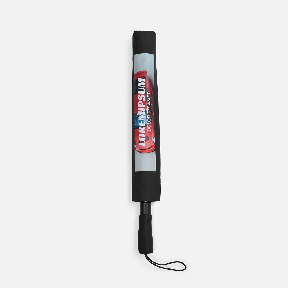 Зонт складной Big Arc, черный / Миниатюра нанесения (1000)