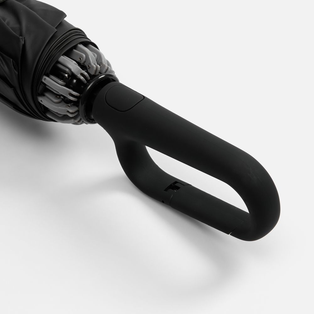 Зонт обратного сложения с ручкой-карабином Foldberry, черный / Миниатюра WWW (1000)