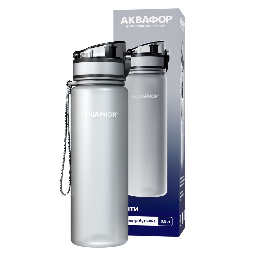 Бутылка с фильтром «Аквафор Сити», серая / Миниатюра WWW (1000)