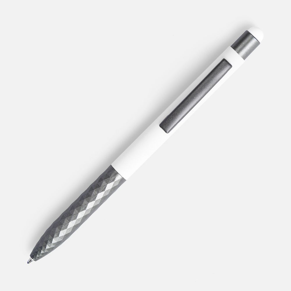 Ручка шариковая со стилусом Digit Soft Touch, белая / Миниатюра WWW (1000)