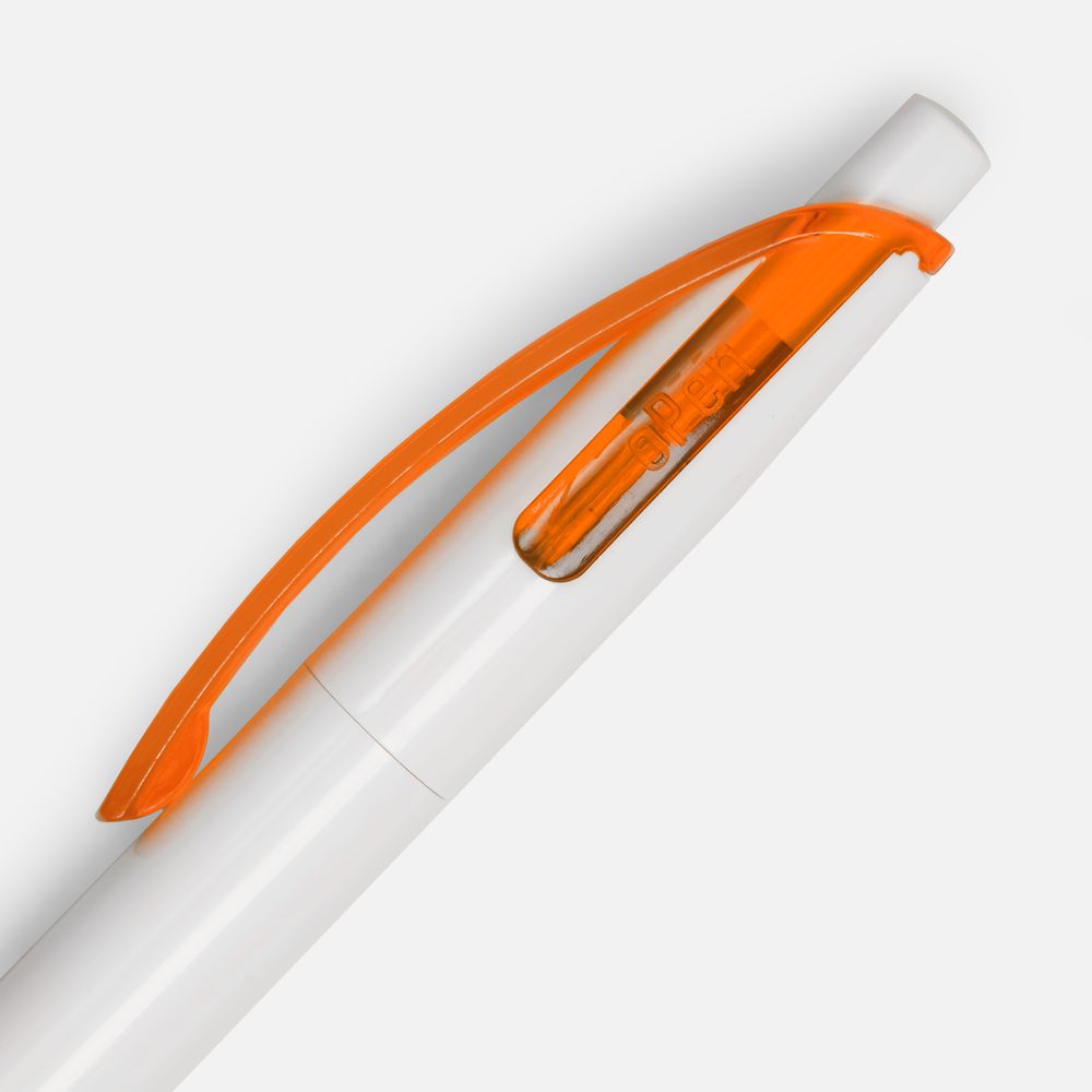 Ручка шариковая Bento, белая с оранжевым / Миниатюра WWW (1000)
