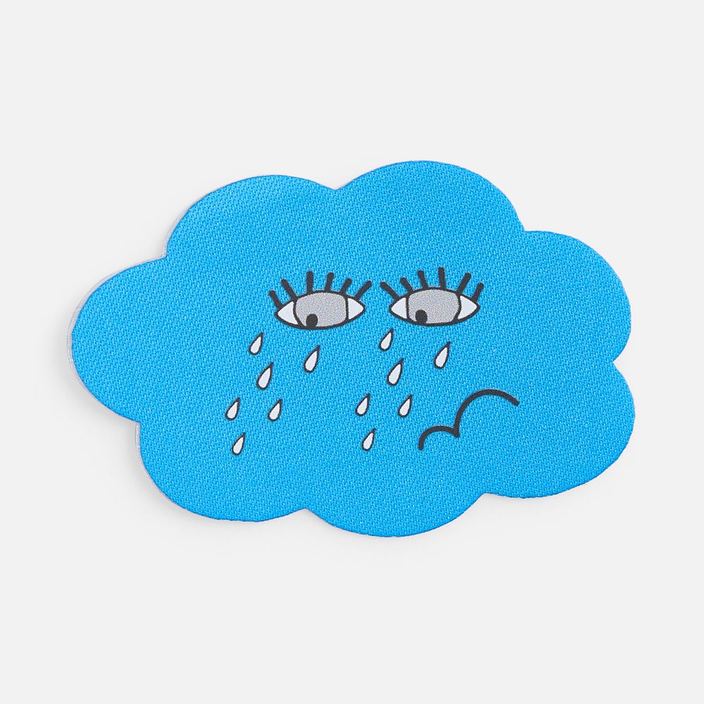 Наклейка тканевая Lunga Calum, L, голубая / Миниатюра нанесения (1000)