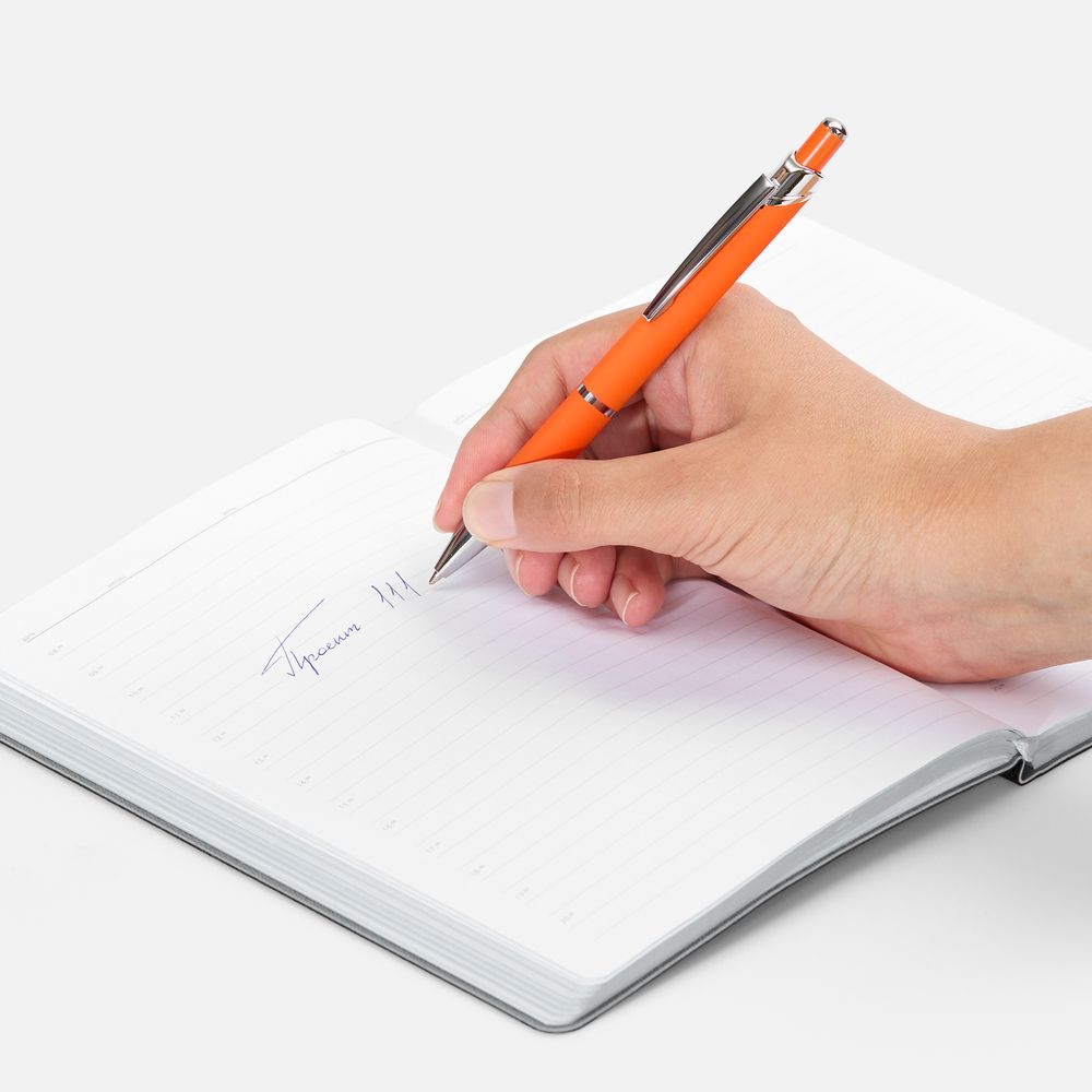 Ручка шариковая Chromos Soft Touch, оранжевая / Миниатюра WWW (1000)