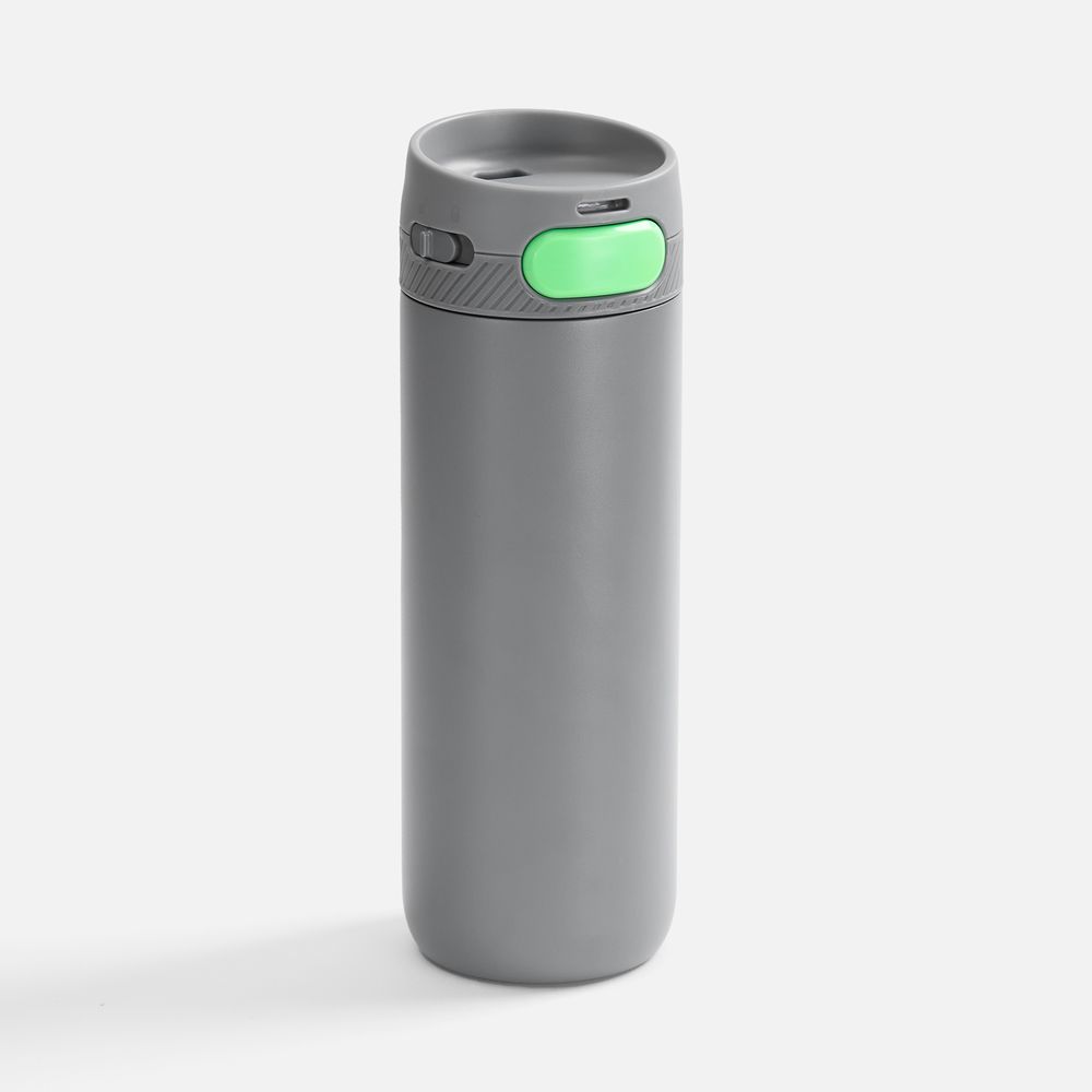 Термостакан X1 с цветной кнопкой, серый с зеленым / Миниатюра WWW (1000)