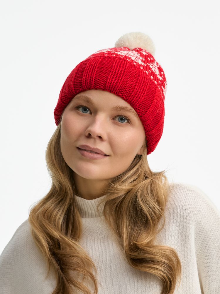 Шапка Holidale, красная с молочным / Миниатюра WWW (1000)