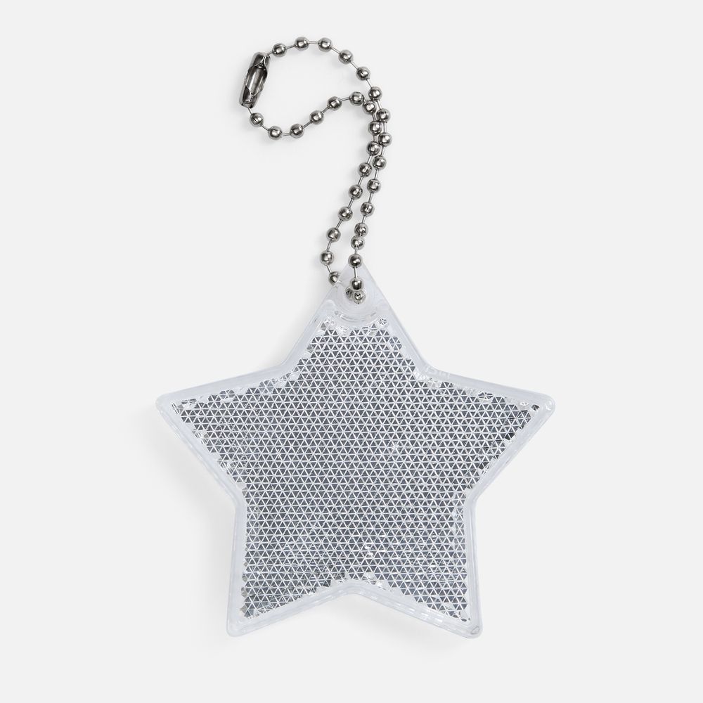 Пешеходный светоотражатель с цепочкой «Звезда», белый / Миниатюра WWW (1000)