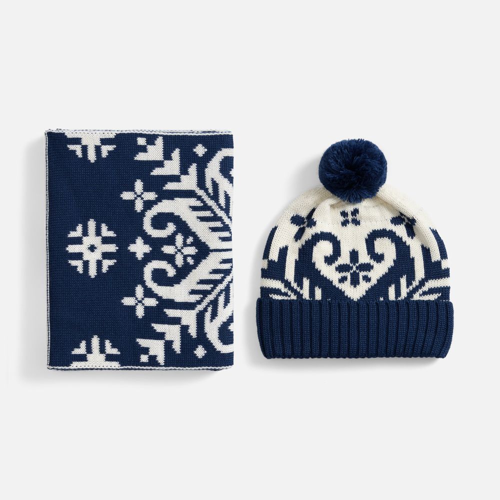 Шапка Wintertude, синяя с белым / Миниатюра WWW (1000)