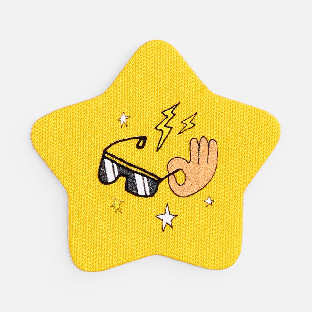 Наклейка тканевая Lunga Bial, M, желтая / Миниатюра нанесения (1000)