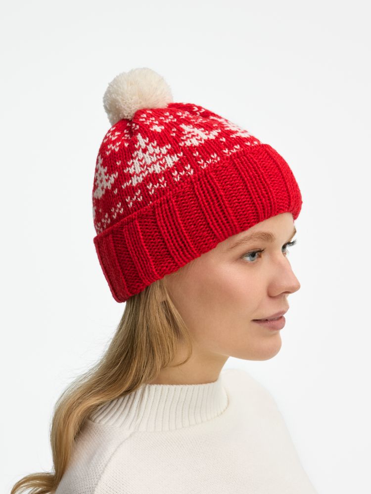 Шапка Holidale, красная с молочным / Миниатюра WWW (1000)