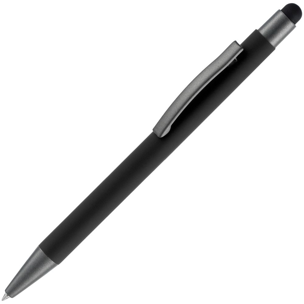Ручка шариковая Atento Soft Touch Stylus со стилусом, черная / Миниатюра WWW (1000)