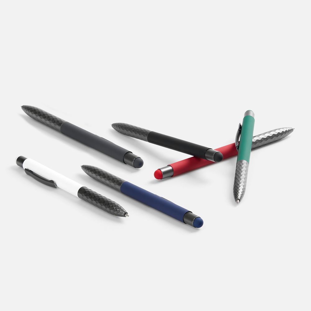 Ручка шариковая со стилусом Digit Soft Touch, зеленая / Миниатюра WWW (1000)