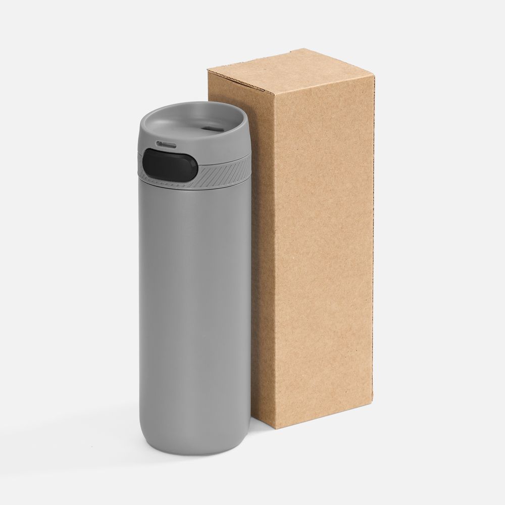 Термостакан X1 с цветной кнопкой, серый с черным / Миниатюра WWW (1000)