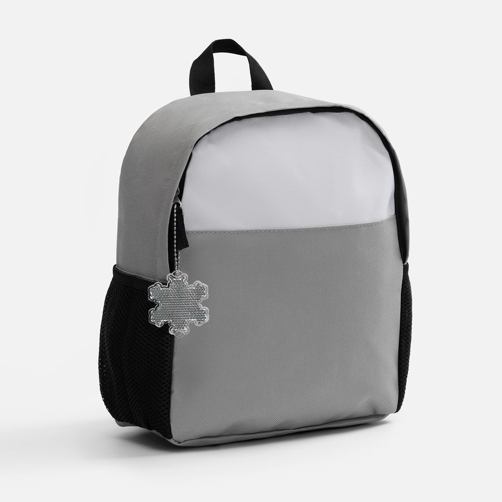 Пешеходный светоотражатель с цепочкой «Снежинка», белый / Миниатюра WWW (1000)