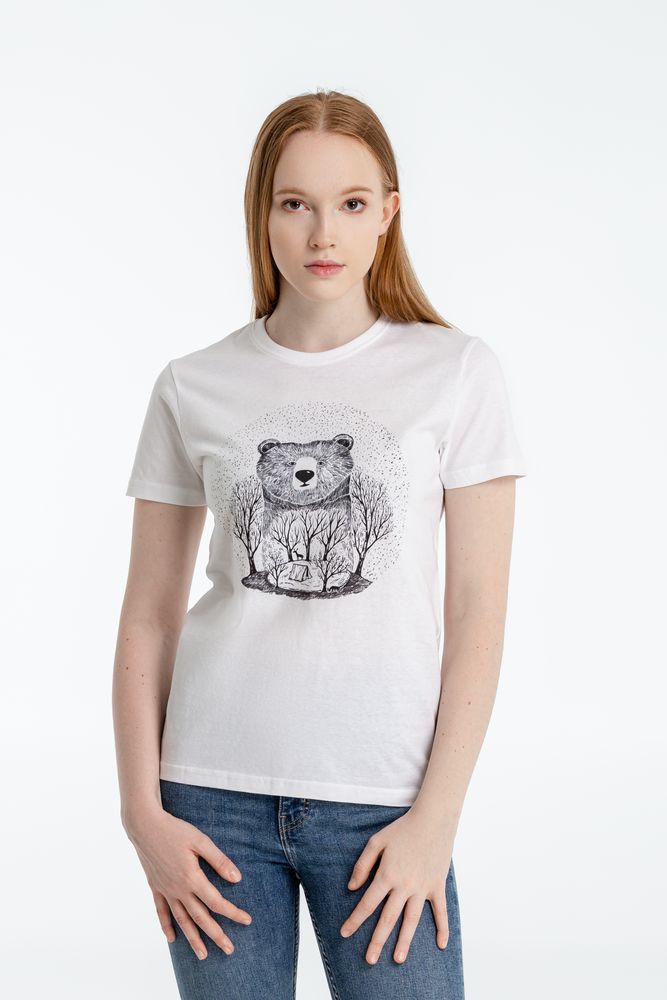 Футболка женская Bear, белая / Миниатюра WWW (1000)