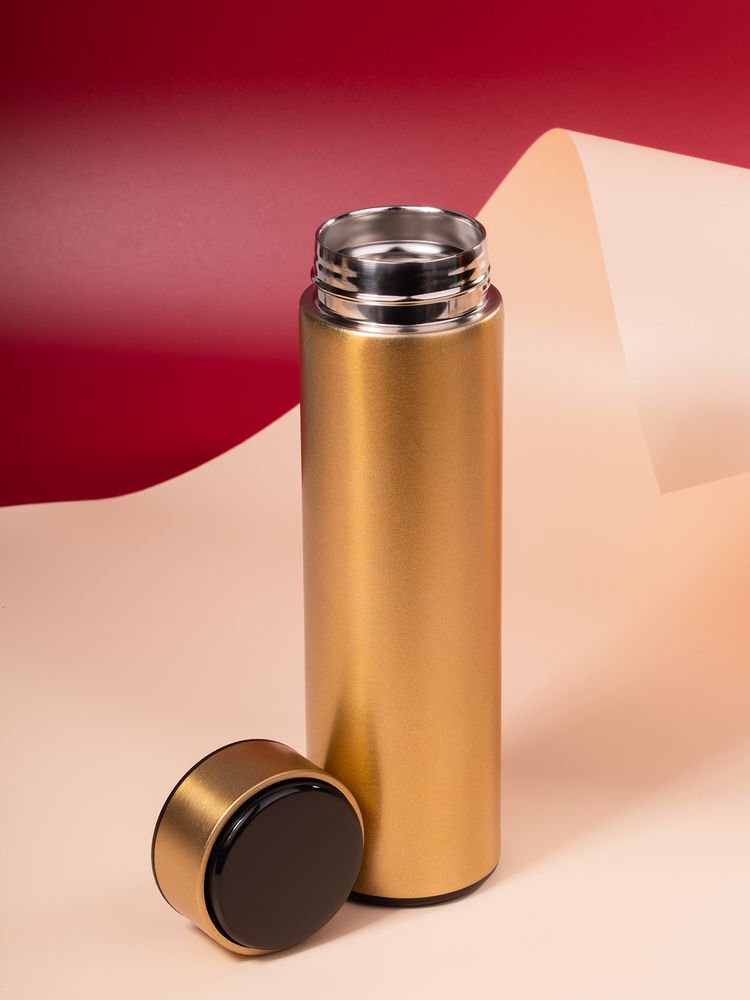 Смарт-бутылка с заменяемой батарейкой Long Therm, золотистая / Миниатюра WWW (1000)