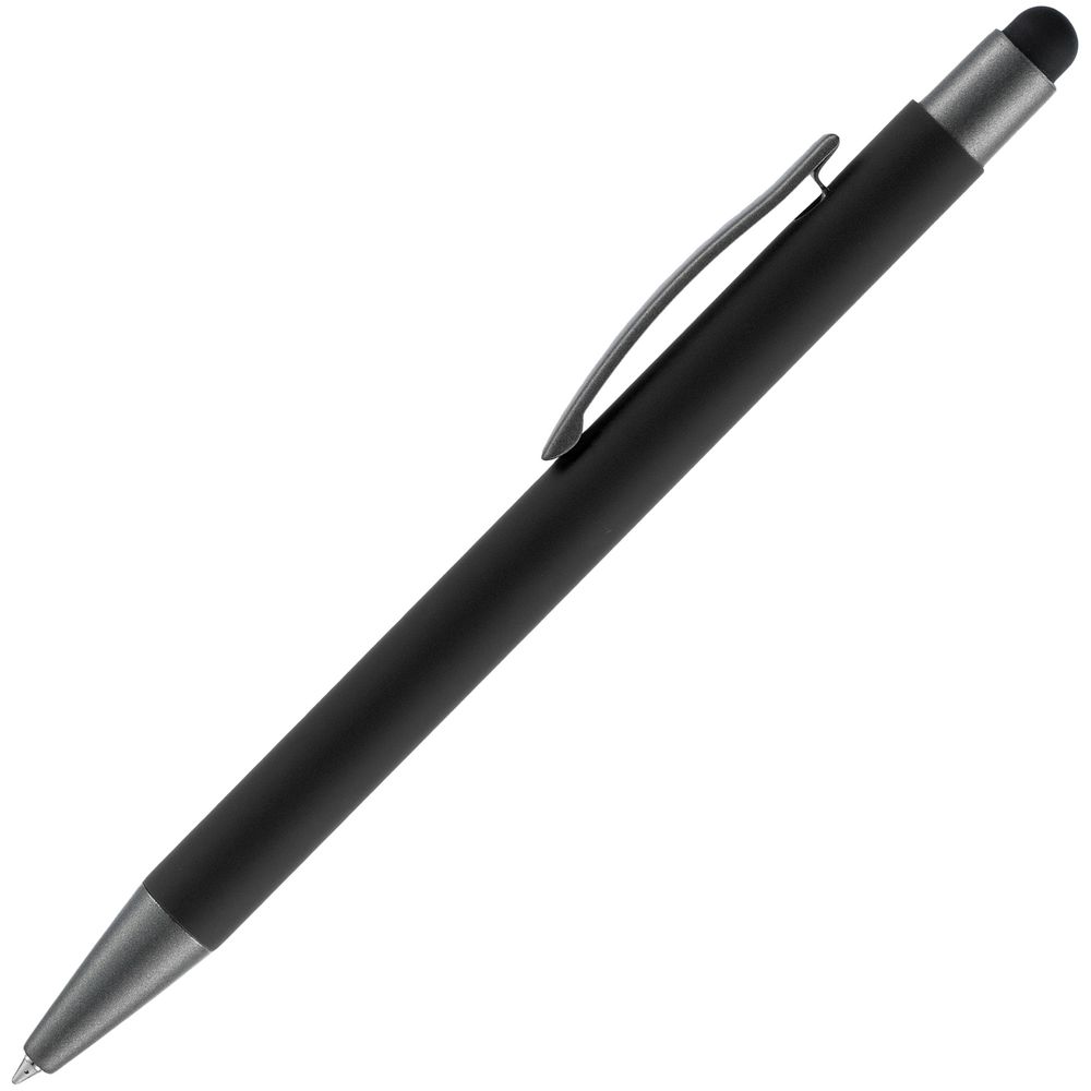 Ручка шариковая Atento Soft Touch Stylus со стилусом, черная / Миниатюра WWW (1000)
