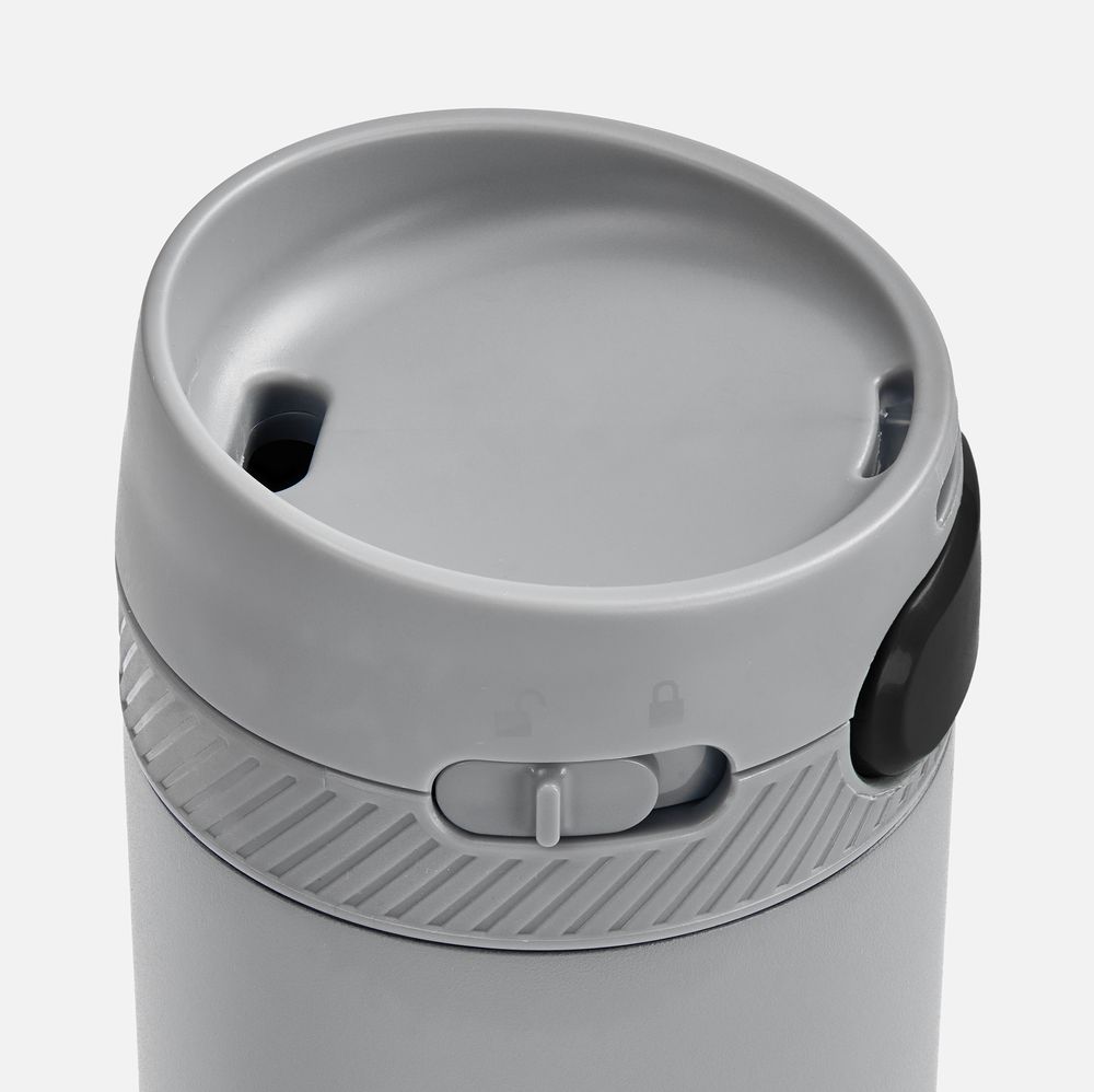 Термостакан X1 с цветной кнопкой, серый с черным / Миниатюра WWW (1000)