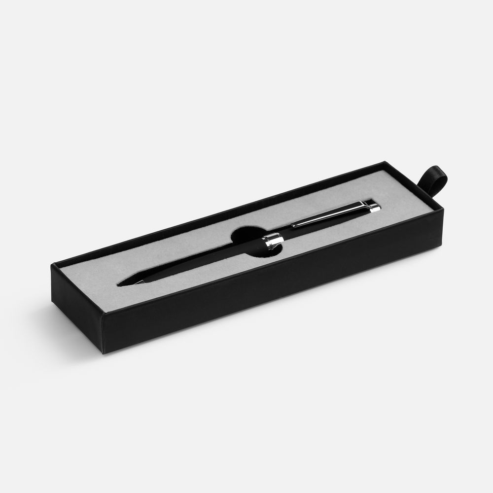 Ручка шариковая Broad Ring Soft Touch в футляре, черная / Миниатюра WWW (1000)