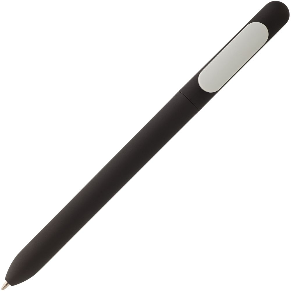 Ручка шариковая Slider Soft Touch, черная с белым / Миниатюра WWW (1000)
